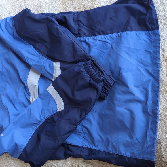 Columbia Blue Purple Long Hooded Thinly Lined Spring Fall Utility Jacket Size L - Picture 9 of 9